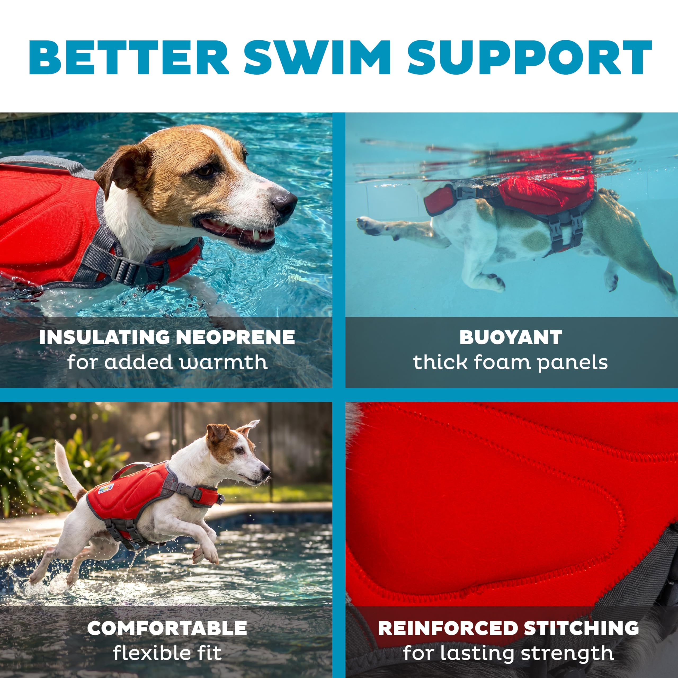 Outward Hound Dawson Swim Red Dog Life Jacket, Small