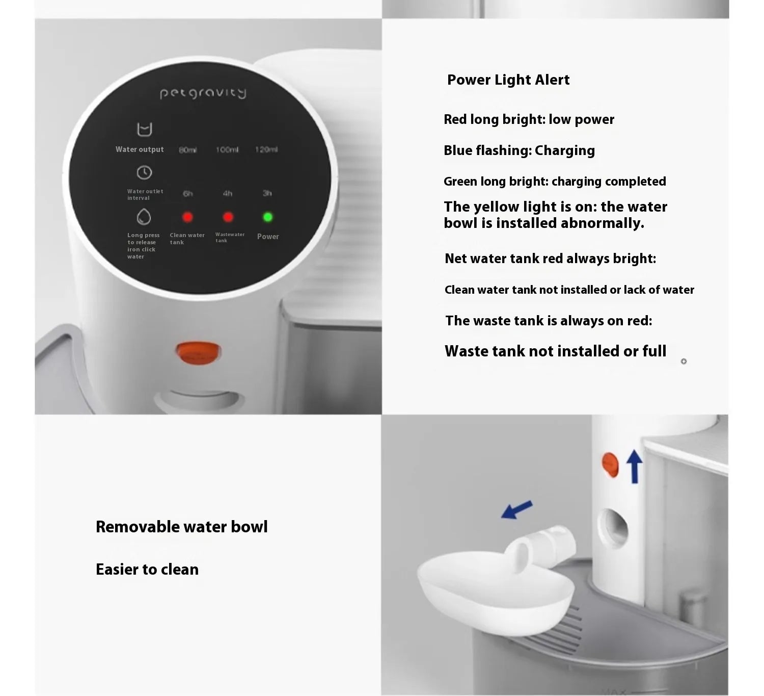 Cordless Pet Water Fountain | Smart Low-Water Alerts, Rechargeable, Quiet, Easy Clean