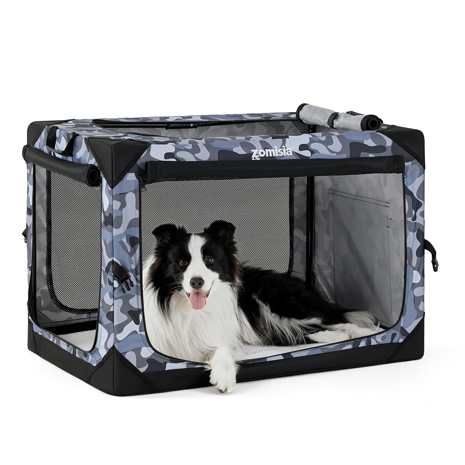 EZ-Fold Large Dog Travel Crate with Ventilated Mesh