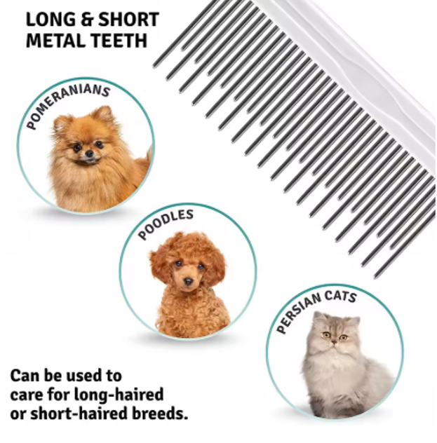 Pet Grooming Needle Comb – Detangling & De-Shedding Tool