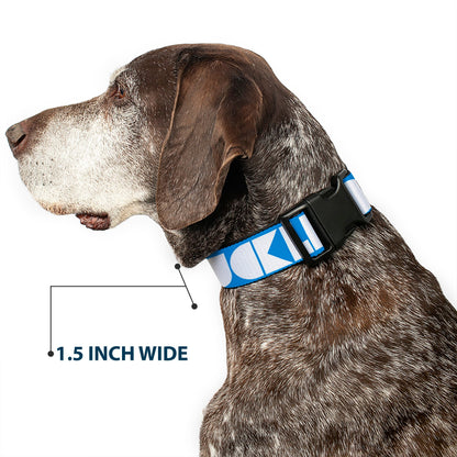 Plastic Clip Collar - BUCKLE-DOWN Shapes Turquoise/White