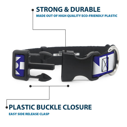 Plastic Clip Collar - BUCKLE-DOWN Shapes Blue/White