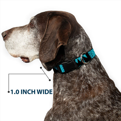Plastic Clip Collar - BUCKLE-DOWN Shapes Dot Turquoise/White/Black