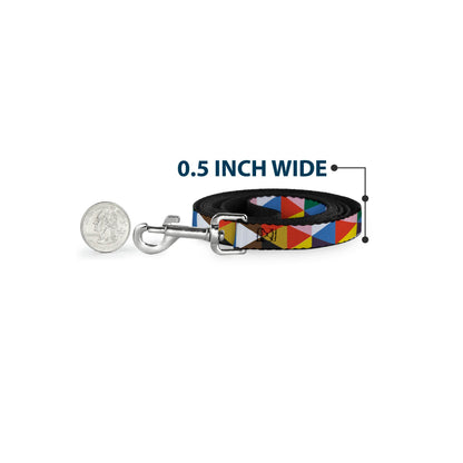 Dog Leash - Geometric Triangle Blocks Multi Color