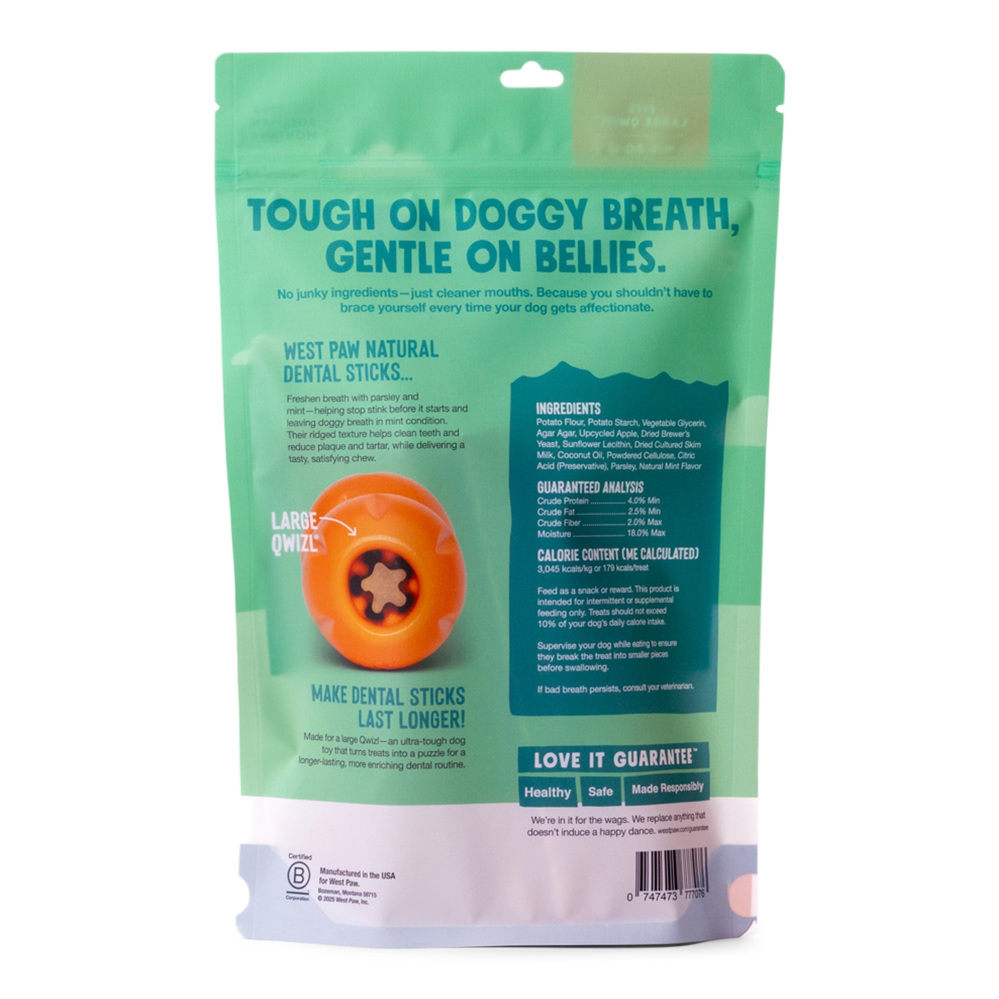 West Paw Natural Dental Sticks Large Dog Treats