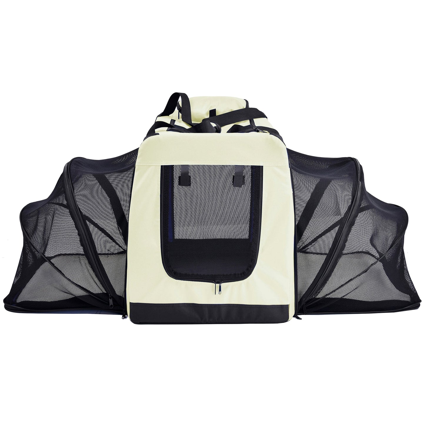 Pet Life ®  'Hounda Accordion' Metal Framed Soft-Folding Collapsible Dual-Sided Expandable Pet Dog Crate