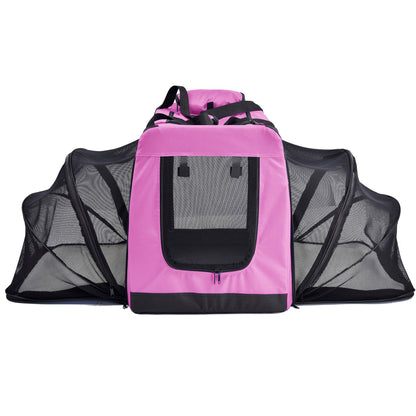 Pet Life ®  'Hounda Accordion' Metal Framed Soft-Folding Collapsible Dual-Sided Expandable Pet Dog Crate