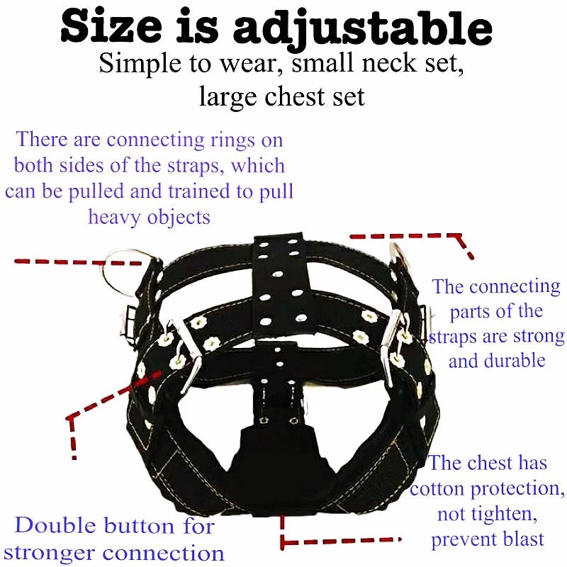 Heavy-Duty Large Dog Harness | Tear-Resistant | Pit Bull & Large Breeds | Sizes S–XL