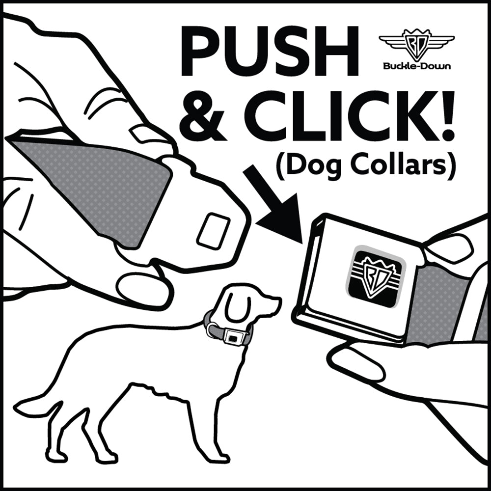 Dog Bone Seatbelt Buckle Collar - Eyeballs Black/Multi Color