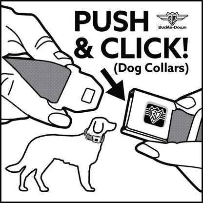 Dog Bone Seatbelt Buckle Collar - BD Logo Scattered Black/Gray