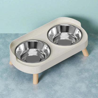 Elevated Dual Bowl Pet Feeder | Stainless Steel | Neck Support | 5 Colors