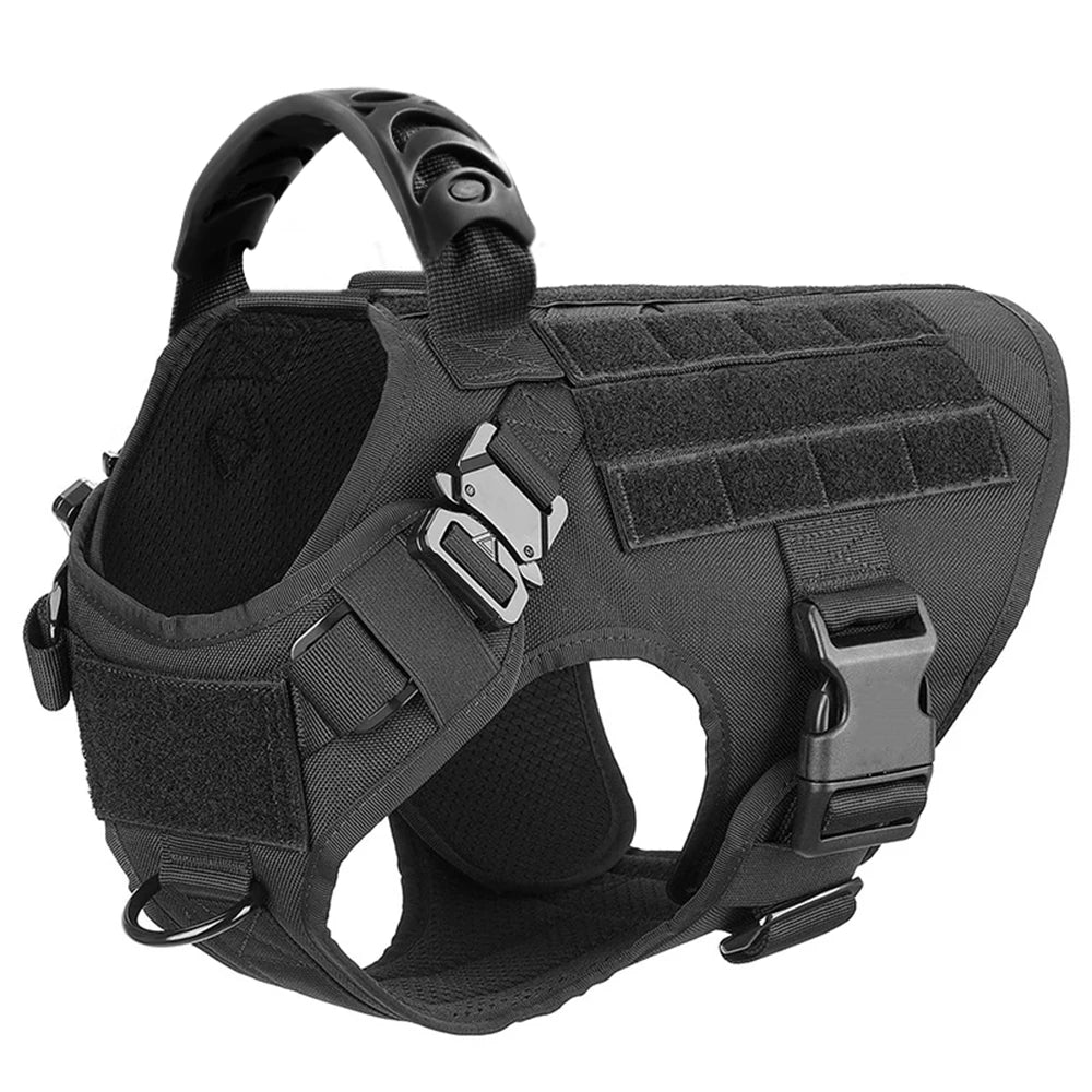 Military Tactical Dog Harness | 1050D Nylon | MOLLE | French Bulldog, Shepherd & More | S–XL