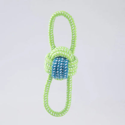 Interactive Cotton Rope Dog Toy | Chew & Tug | Toothbrush Ball | Small & Large Dogs