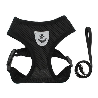 Breathable Mesh Small Dog & Cat Harness with Leash | Reflective | Sizes S–XL