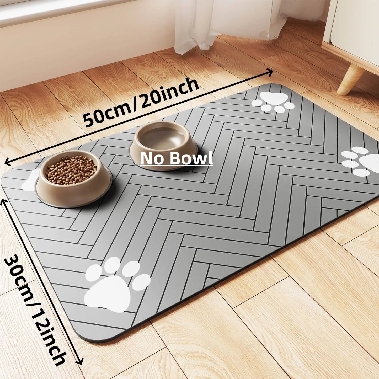 Absorbent Pet Feeding Mat | Quick-Dry Diatomite | Waterproof Backing | Dog & Cat