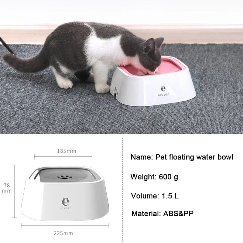 No-Spill Dog & Cat Water Bowl | Floating Plate | 1L & 1.5L | Travel-Friendly