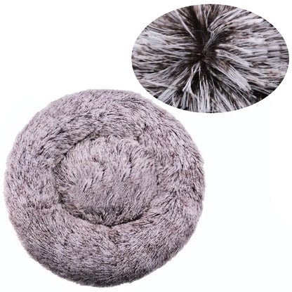 Round Plush Dog & Cat Bed | Non-Slip | Machine Washable | 6 Sizes