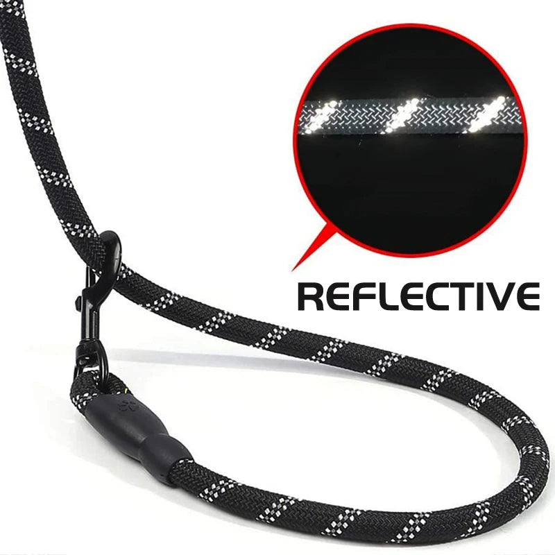 Reflective Dog Leash With Comfortable Padded Handle - Double Heavy Duty Traction Rope For Strong Dogs - Enhance Safety and Control