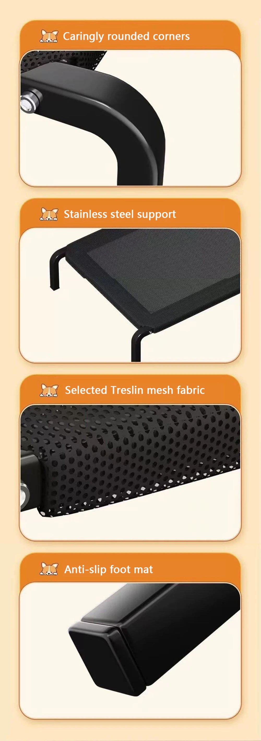 Elevated Dog Bed | Indoor & Outdoor | Moisture-Proof | Non-Slip | Sizes S–L
