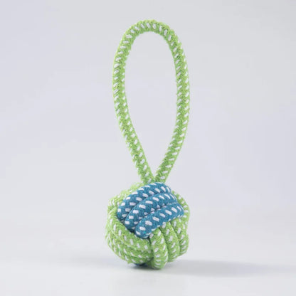 Interactive Cotton Rope Dog Toy | Chew & Tug | Toothbrush Ball | Small & Large Dogs