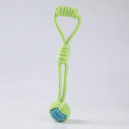 Interactive Cotton Rope Dog Toy | Chew & Tug | Toothbrush Ball | Small & Large Dogs