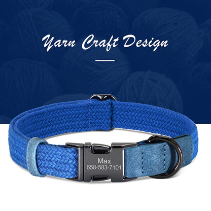 Custom Engraved Dog Collar | Personalized Name & Phone | Nylon | Sizes S–L