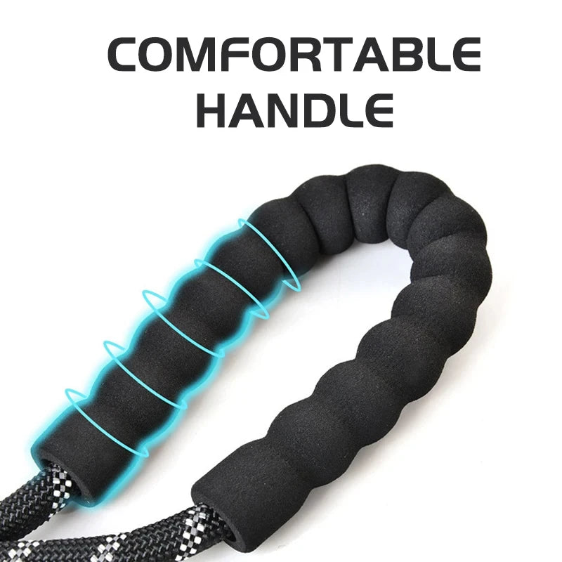Reflective Dog Leash With Comfortable Padded Handle - Double Heavy Duty Traction Rope For Strong Dogs - Enhance Safety and Control