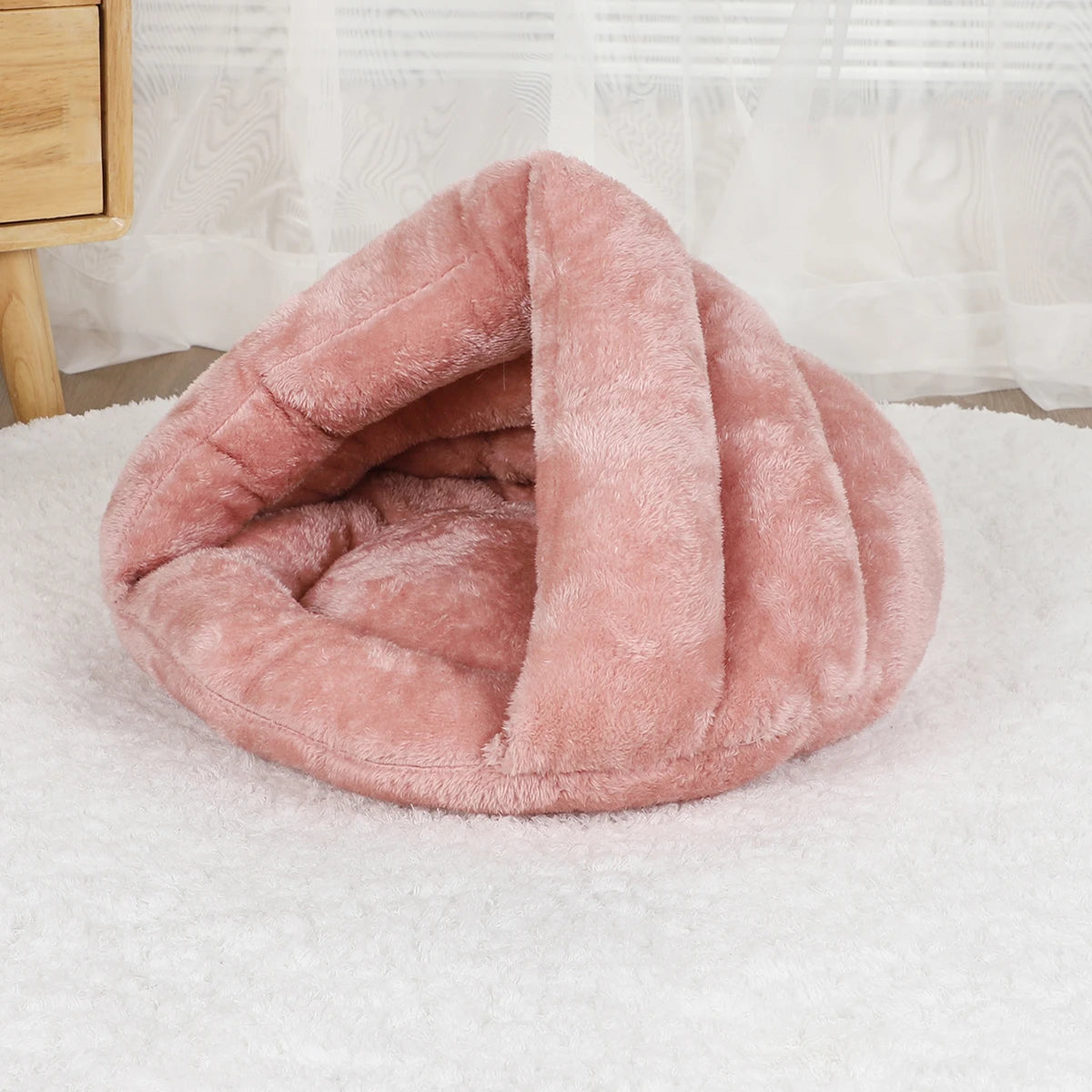 Round Plush Dog Sofa Bed | Washable | Small & Medium Dogs & Cats | S–L
