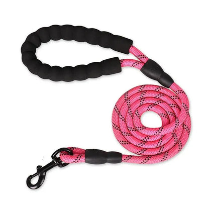 Reflective Dog Leash With Comfortable Padded Handle - Double Heavy Duty Traction Rope For Strong Dogs - Enhance Safety and Control