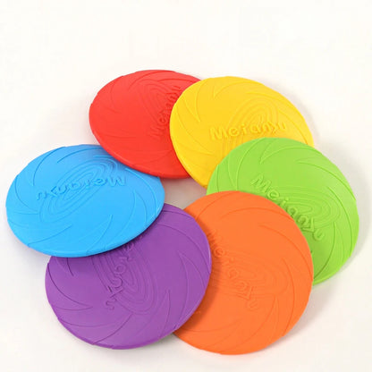 Silicone Flying Disc Dog Toy | Chew-Resistant TPR | 3 Sizes | 6 Colors