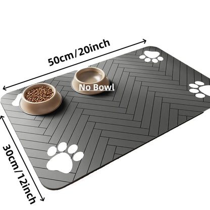 Absorbent Pet Feeding Mat | Quick-Dry Diatomite | Waterproof Backing | Dog & Cat