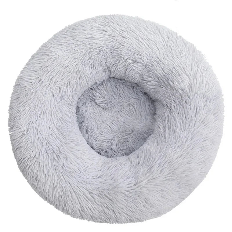 Round Plush Dog & Cat Bed | Non-Slip | Machine Washable | 6 Sizes