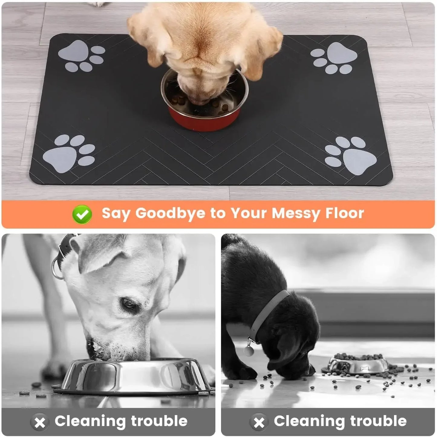 Absorbent Pet Feeding Mat | Quick-Dry Diatomite | Waterproof Backing | Dog & Cat