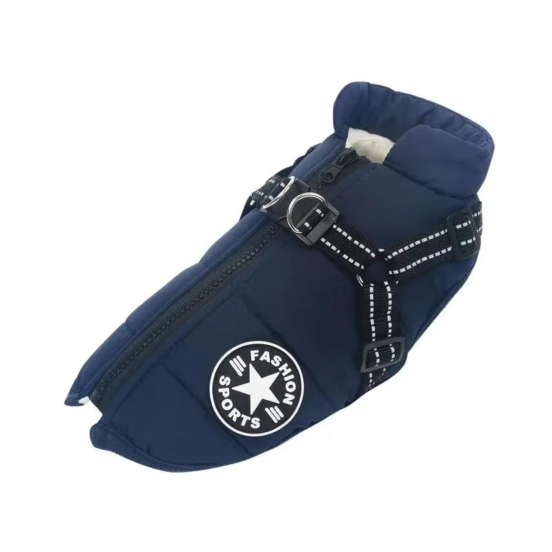 Waterproof Winter Dog Jacket With Built-In Harness | Sizes S–4XL