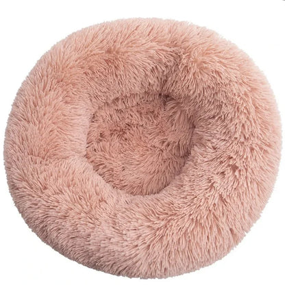 Round Plush Dog & Cat Bed | Non-Slip | Machine Washable | 6 Sizes
