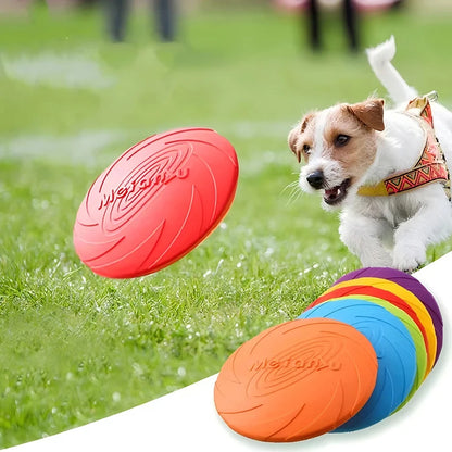 Silicone Flying Disc Dog Toy | Chew-Resistant TPR | 3 Sizes | 6 Colors