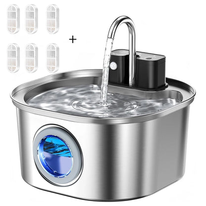 Smart Sensor Pet Water Fountain | 3L Stainless Steel | Wireless Rechargeable | Cat & Dog