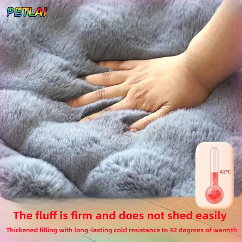 Double-Sided Dog Bed Mat | Warm & Breathable | Sizes S–L | Beige & Gray