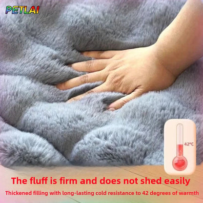 Double-Sided Dog Bed Mat | Warm & Breathable | Sizes S–L | Beige & Gray