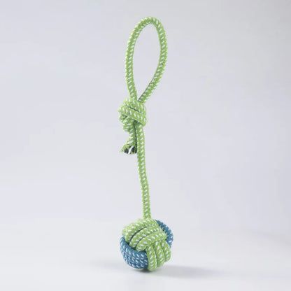 Interactive Cotton Rope Dog Toy | Chew & Tug | Toothbrush Ball | Small & Large Dogs