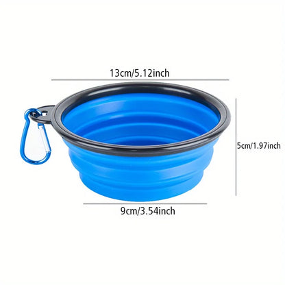 Foldable Silicone Dog Travel Bowl | Food & Water | 7 Colors | Portable