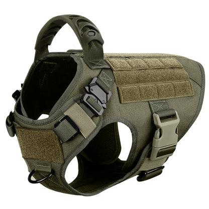 Military Tactical Dog Harness | 1050D Nylon | MOLLE | French Bulldog, Shepherd & More | S–XL