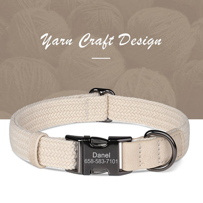 Custom Engraved Dog Collar | Personalized Name & Phone | Nylon | Sizes S–L