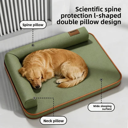 Waterproof Dog Bed Mat | Leather | Tear-Resistant | Removable & Washable | L–XXL