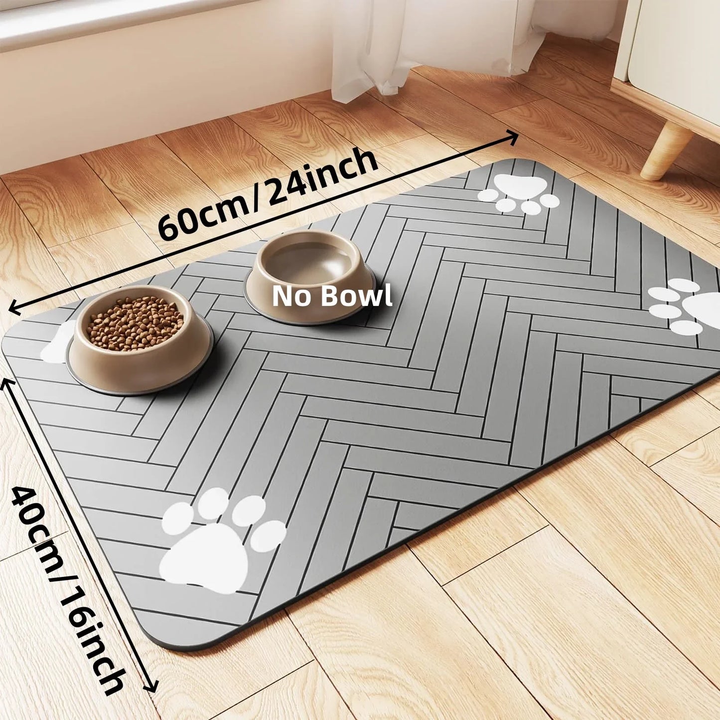 Absorbent Pet Feeding Mat | Quick-Dry Diatomite | Waterproof Backing | Dog & Cat