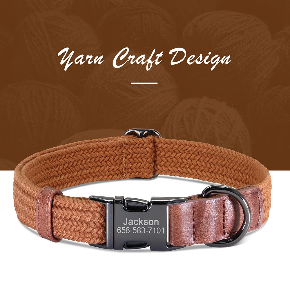 Custom Engraved Dog Collar | Personalized Name & Phone | Nylon | Sizes S–L