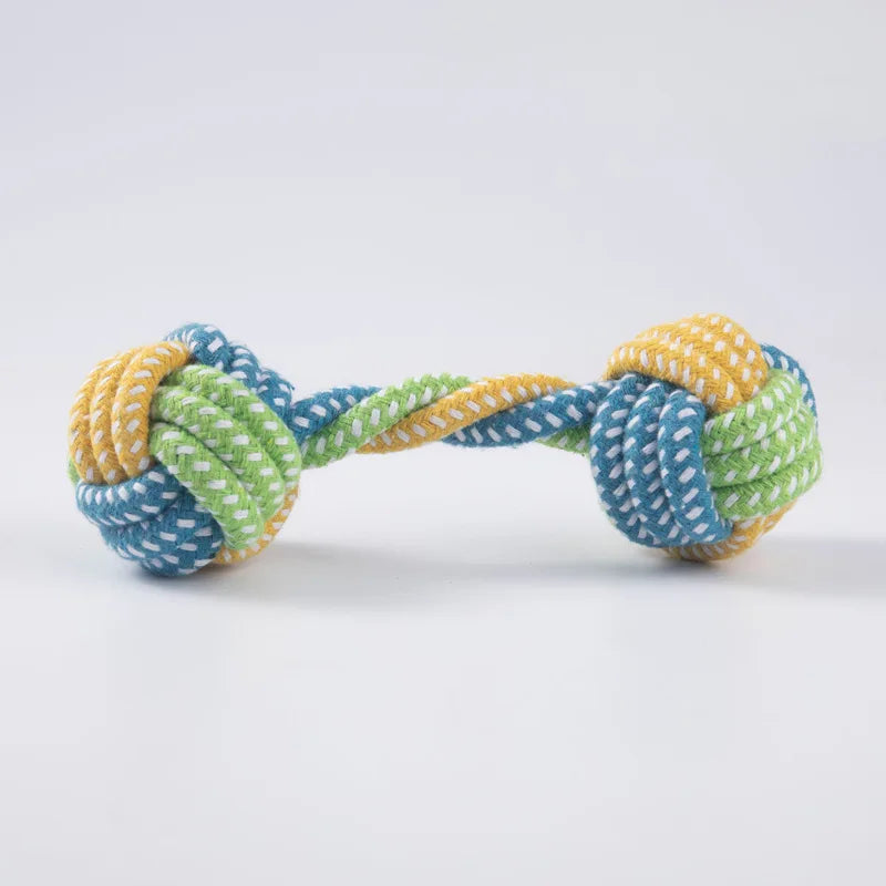 Interactive Cotton Rope Dog Toy | Chew & Tug | Toothbrush Ball | Small & Large Dogs