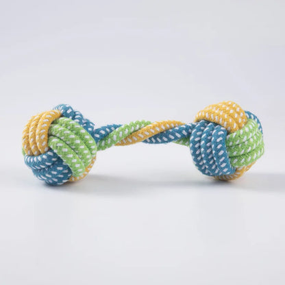 Interactive Cotton Rope Dog Toy | Chew & Tug | Toothbrush Ball | Small & Large Dogs