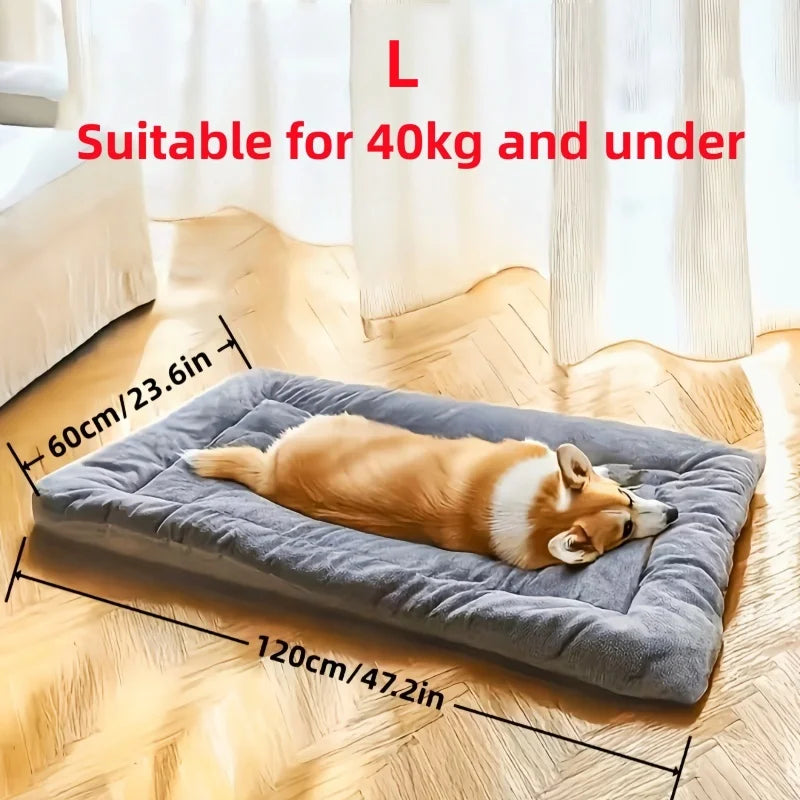 Double-Sided Dog Bed Mat | Warm & Breathable | Sizes S–L | Beige & Gray