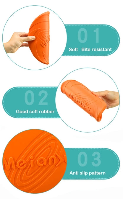 Silicone Flying Disc Dog Toy | Chew-Resistant TPR | 3 Sizes | 6 Colors
